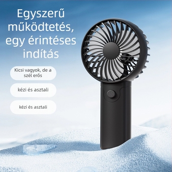 Kézi hordozható mini ventilátor, cserélhető 2000–4000 mAh akkumulátor, kefés motor, 3 lapát, USB-tápellátás, zaj 36 dB alatt