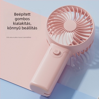 Kézi hordozható mini ventilátor, cserélhető 2000–4000 mAh akkumulátor, kefés motor, 3 lapát, USB-tápellátás, zaj 36 dB alatt