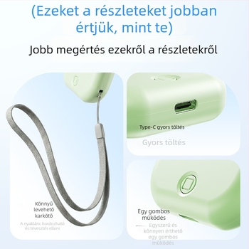 USB újratölthető mini kézi ventilátor, könnyen hordozható, 6-in-1 multifunkcionális nyári hűtőeszköz