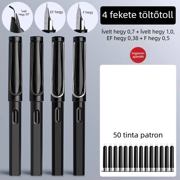 Kaligrafiai tollhegy PD0019024 0.7 görbült hegggyel és 1.0 hajlított csúccsal, irídium tollhegy, univerzális tintaellátás 3,4 mm