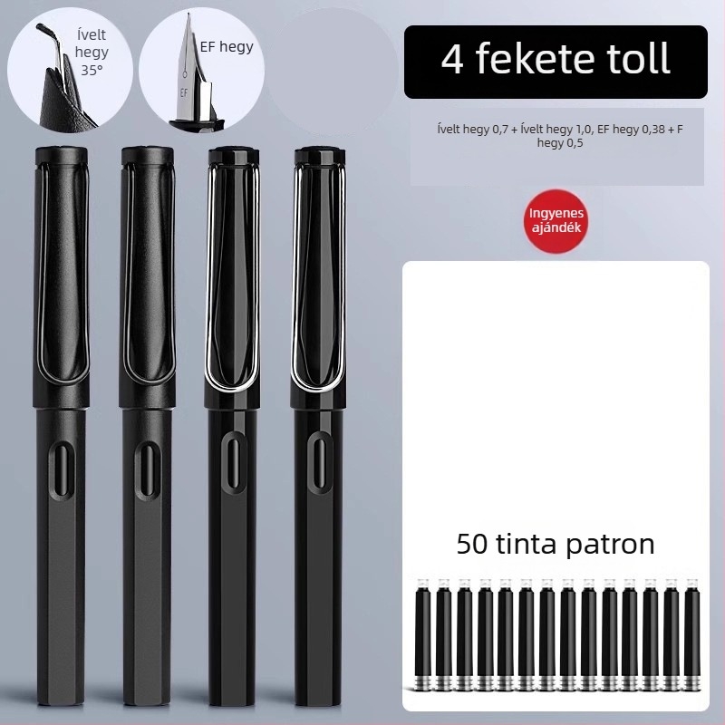 Kaligrafiai tollhegy PD0019024 0.7 görbült hegggyel és 1.0 hajlított csúccsal, irídium tollhegy, univerzális tintaellátás 3,4 mm