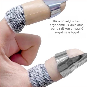 Nemes acél ujjvédő – Többfunkciós körömolló és ujjtakaró készlet babszedéshez és zöldségek hámozásához