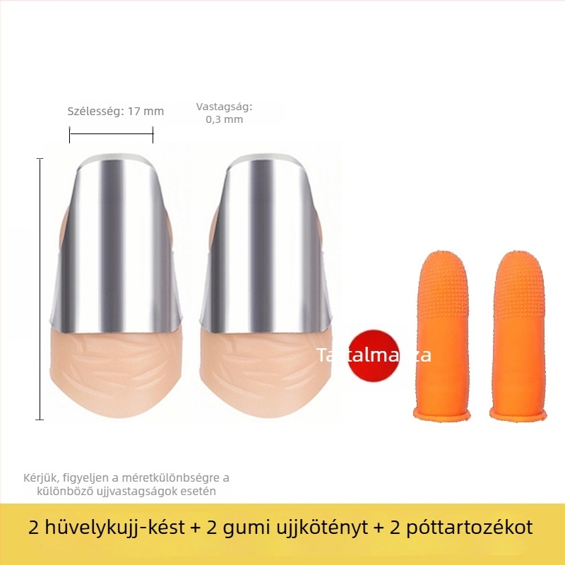 Nemes acél ujjvédő – Többfunkciós körömolló és ujjtakaró készlet babszedéshez és zöldségek hámozásához