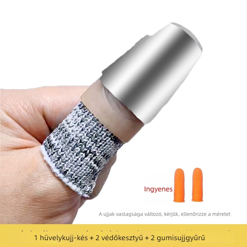 Nemes acél ujjvédő – Többfunkciós körömolló és ujjtakaró készlet babszedéshez és zöldségek hámozásához