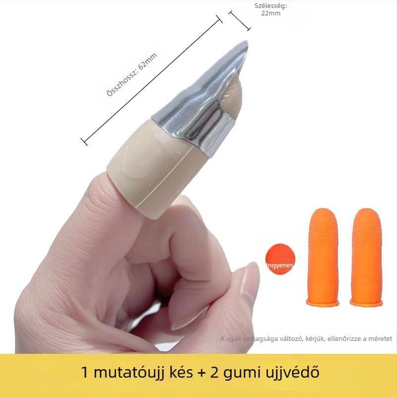 Nemes acél ujjvédő – Többfunkciós körömolló és ujjtakaró készlet babszedéshez és zöldségek hámozásához