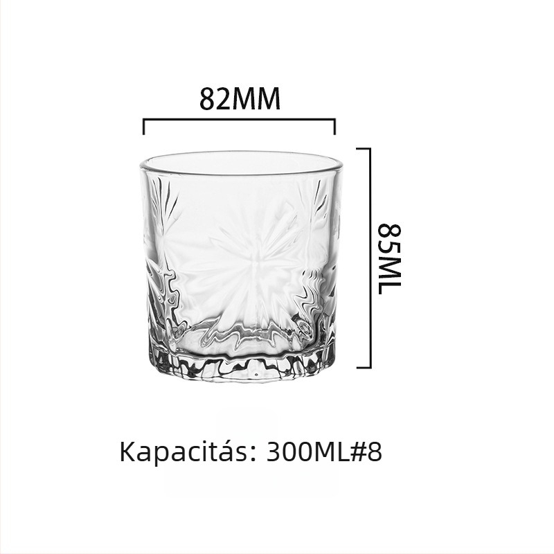 Whiskey pohár készlet kristályüvegből - modern minimalista stílus; kapacitás 301-400 ml; több mint 10 darab; logó nyomtatás lehetséges