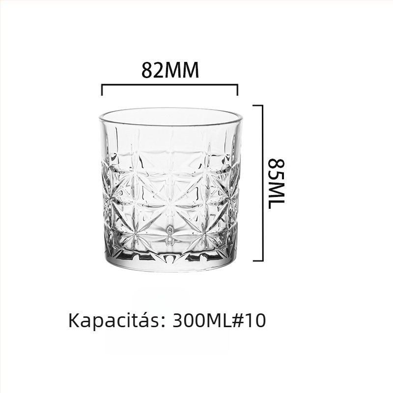 Whiskey pohár készlet kristályüvegből - modern minimalista stílus; kapacitás 301-400 ml; több mint 10 darab; logó nyomtatás lehetséges