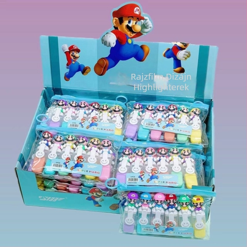 AL 6-darabos fluoreszkáló tollkészlet, műanyag burkolat, PVC zacskóban csomagolva, nem törölhető, Hunter Demon Girl Group modell