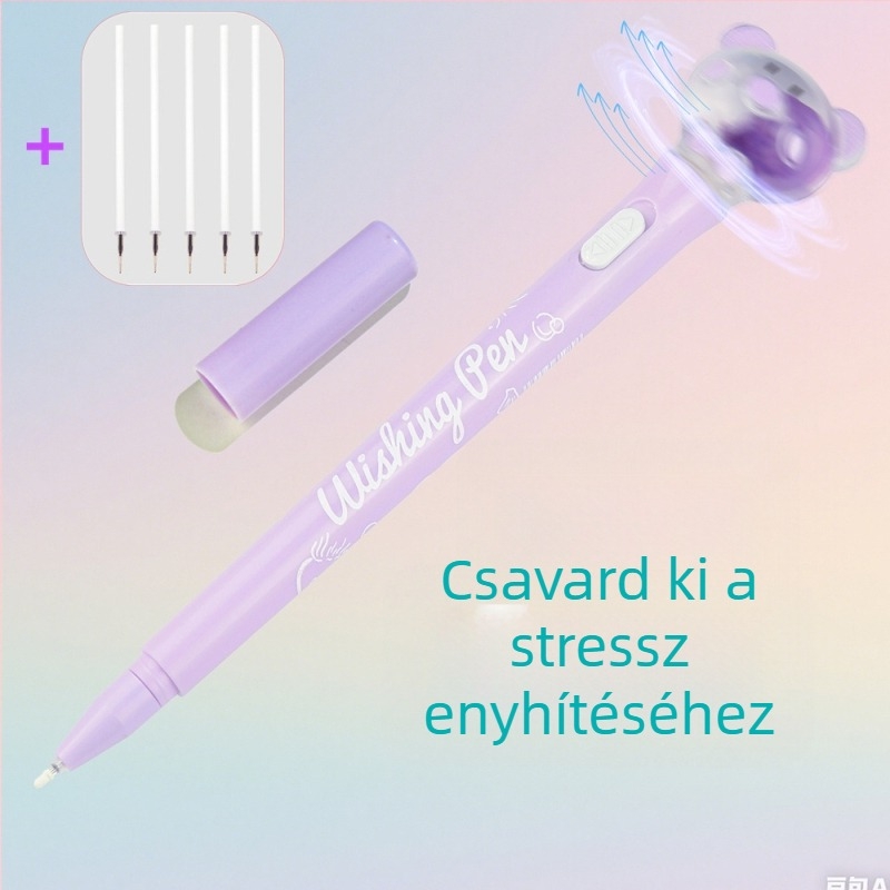 Macaron akvarellkiemelő toll, sima írás, Cartoon Cute sorozat, műanyag tokkal, nem törölhető, hegy: más anyag