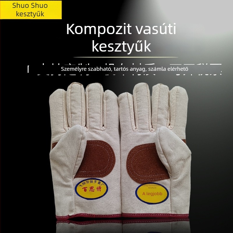 Vászon kesztyűk hegesztéshez, teljes bélés, dupla réteg, megerősített kivitel munkahelyi és építkezési használatra