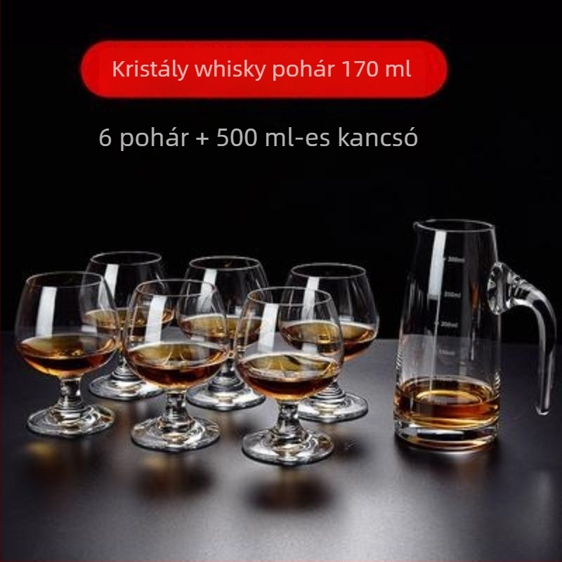 Unique ólomtalan kristályból készült szeszesitalok pohárkészlet – boros pohár, kapacitás 1000 ml vagy több, egyszerű stílus