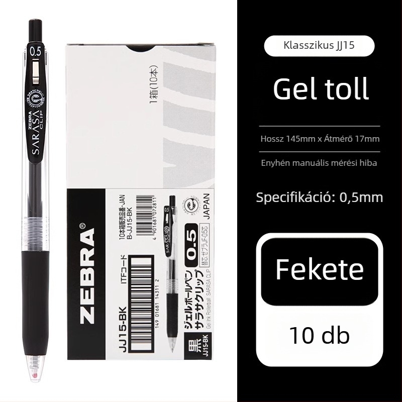 Zebra JJ15 zselés toll, vízbázisú tinta, műanyag test