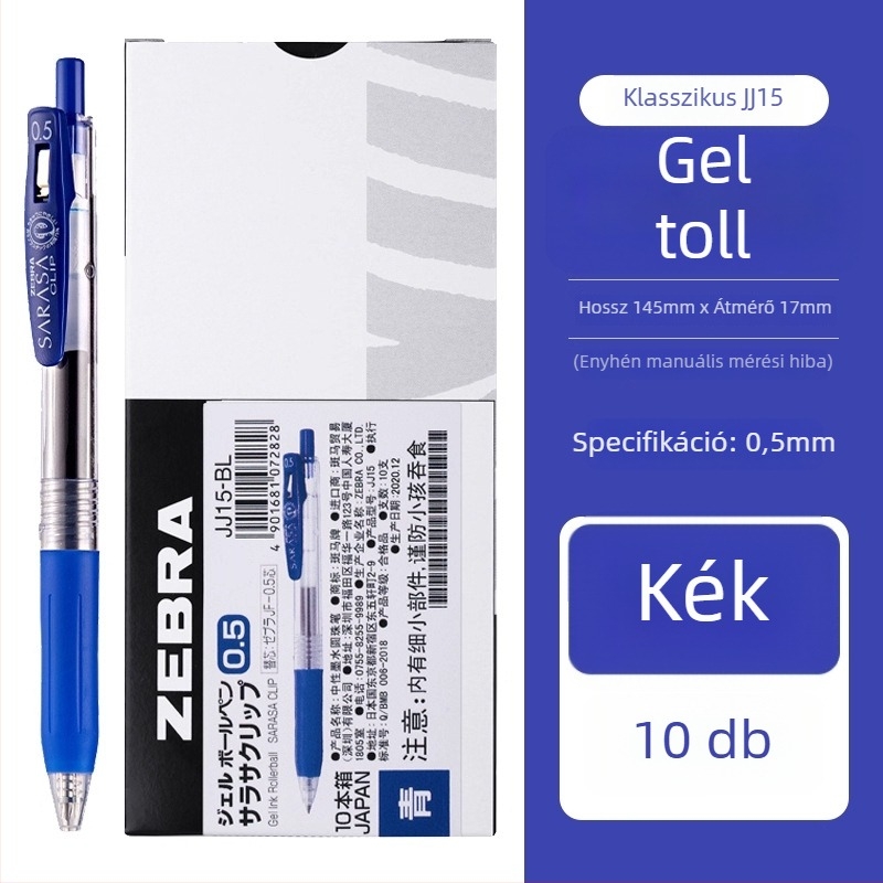 Zebra JJ15 zselés toll, vízbázisú tinta, műanyag test