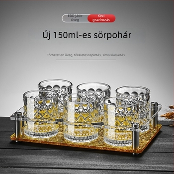 Sörös pohár készlet üvegből, megfizethető luxus otthoni és bár használatra, általános célú, első osztályú minőség