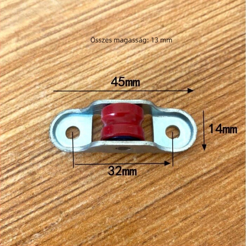 Műanyag-vasal ajtó alsó görgőkészlet üvegcsúsztatós ablakokhoz - falvastagság 1 mm, külső átmérő 1 mm, tengelyátmérő 1 mm, kötélbarázda sugar 1 mm