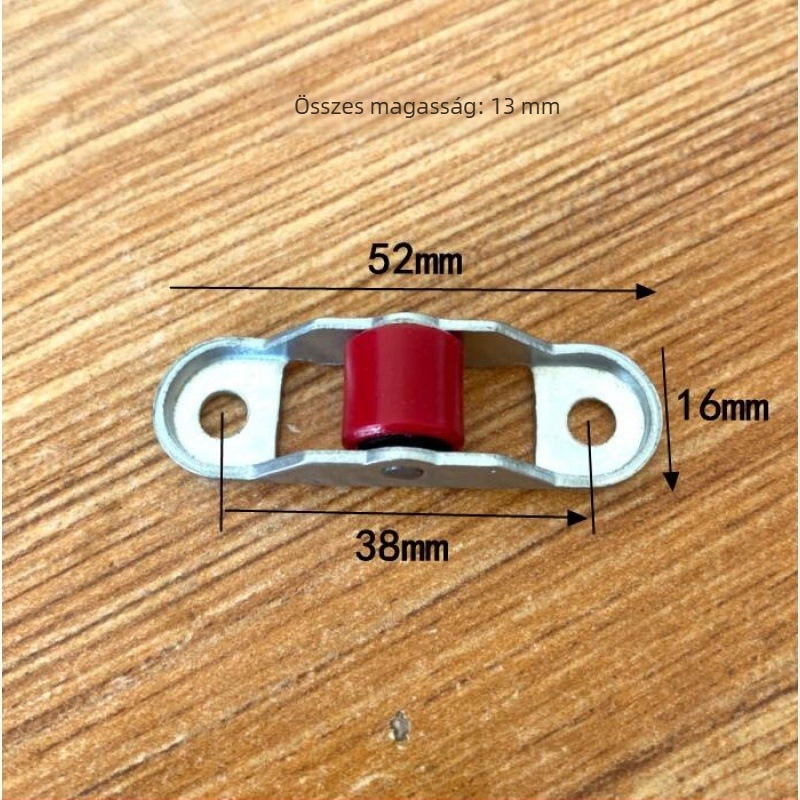 Műanyag-vasal ajtó alsó görgőkészlet üvegcsúsztatós ablakokhoz - falvastagság 1 mm, külső átmérő 1 mm, tengelyátmérő 1 mm, kötélbarázda sugar 1 mm
