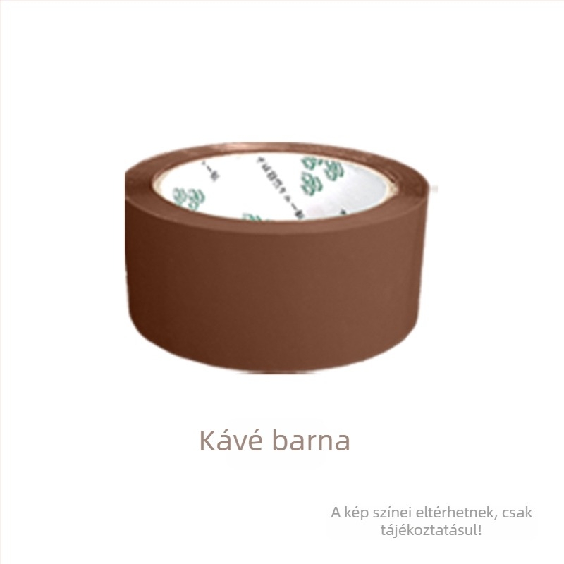 Csomagoló szalag - Magas viszkozitás, erős szilárdság - Alapanyag: BOPP film; Ragasztó: víz alapú nyomásérzékeny ragasztó; Alkalmazás: zárás és csomagolás