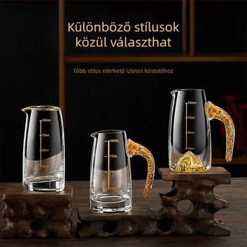 Shott pohár készlet fólia mintával, kristályüvegből, fényűző retro stílusban, 6–10 darab, Bangbeibei WWWS-4, pohártartóval