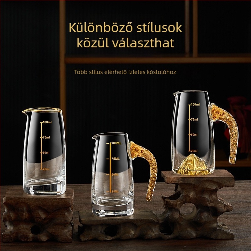 Shott pohár készlet fólia mintával, kristályüvegből, fényűző retro stílusban, 6–10 darab, Bangbeibei WWWS-4, pohártartóval