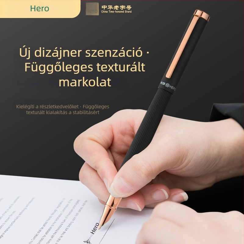 Hero kettős tollhegyes tintatoll – ajándékdobozos készlet diákok számára, cserélhető patronokkal