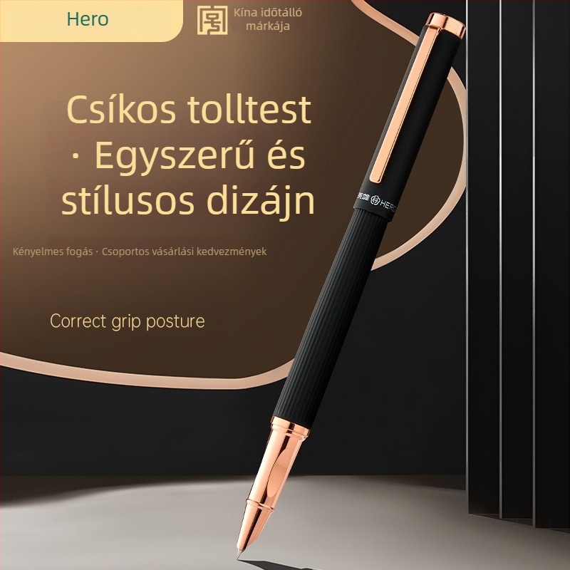 Hero kettős tollhegyes tintatoll – ajándékdobozos készlet diákok számára, cserélhető patronokkal