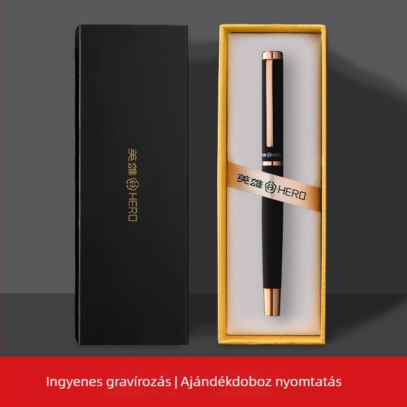 Hero kettős tollhegyes tintatoll – ajándékdobozos készlet diákok számára, cserélhető patronokkal