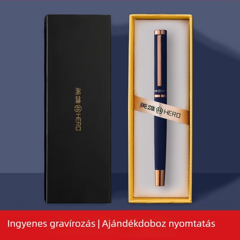 Hero kettős tollhegyes tintatoll – ajándékdobozos készlet diákok számára, cserélhető patronokkal