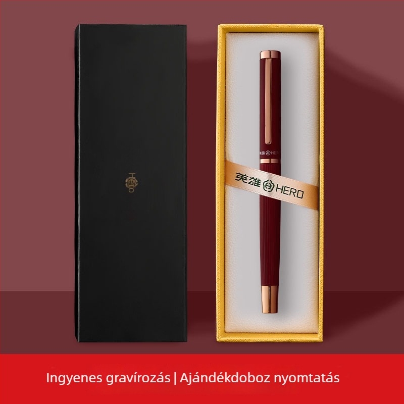 Hero kettős tollhegyes tintatoll – ajándékdobozos készlet diákok számára, cserélhető patronokkal