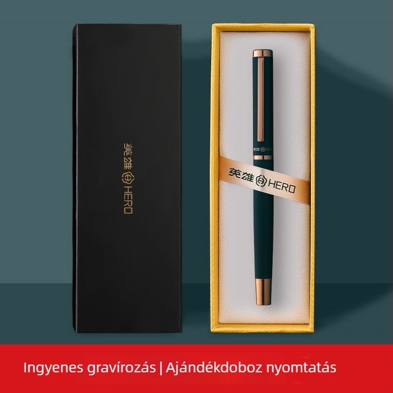 Hero kettős tollhegyes tintatoll – ajándékdobozos készlet diákok számára, cserélhető patronokkal