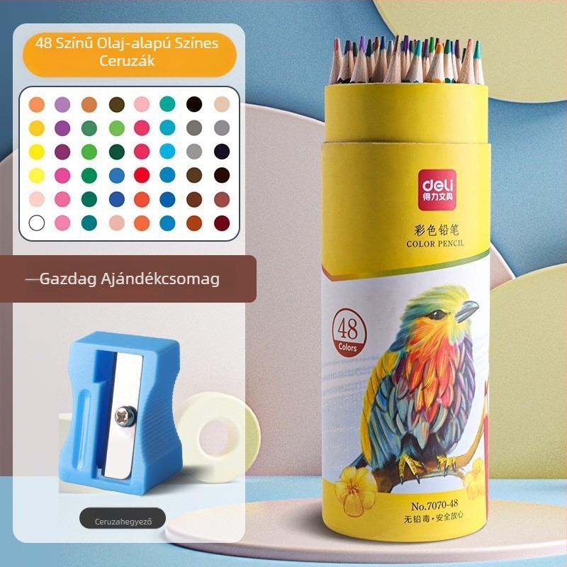 Deli Olajos alapú színes ceruzák, hatszögletű fa testtel, stackable, rajzoláshoz általános iskola diákoknak, alapcsomagolás, GB szabvány