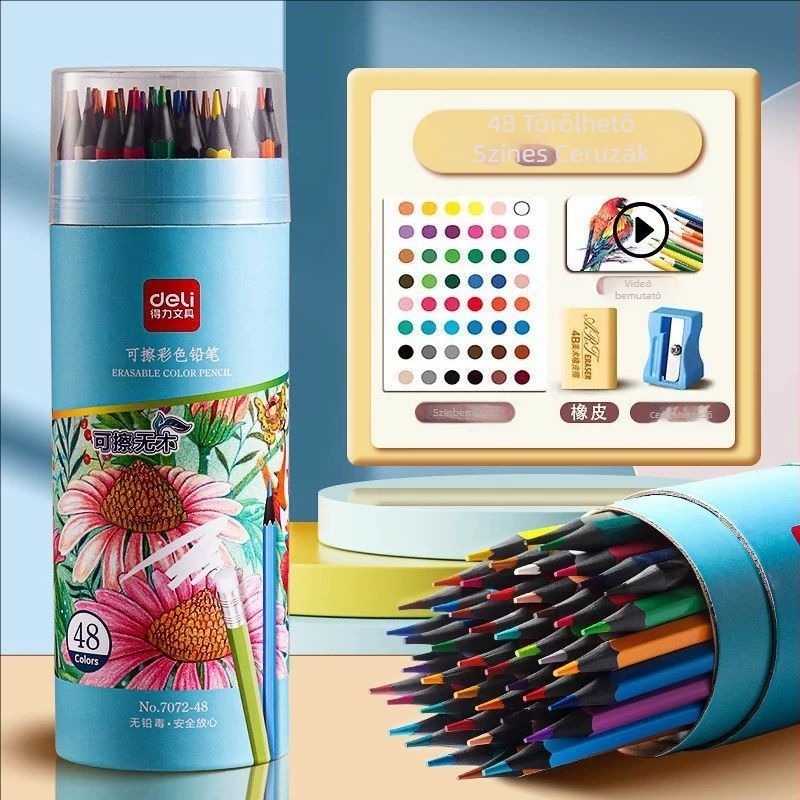 Deli Olajos alapú színes ceruzák, hatszögletű fa testtel, stackable, rajzoláshoz általános iskola diákoknak, alapcsomagolás, GB szabvány