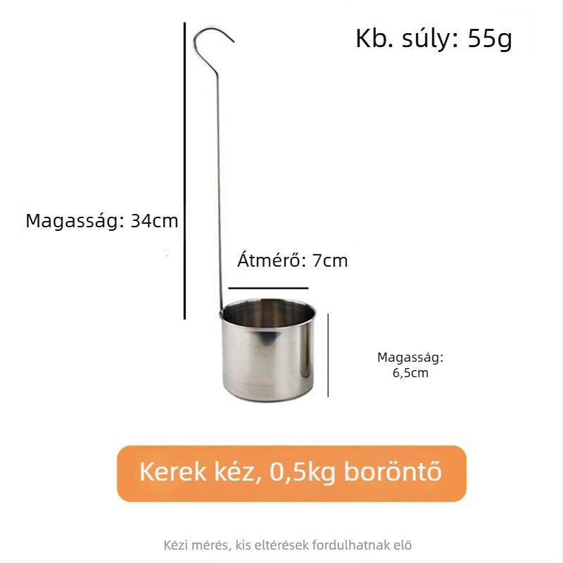 Ren yilai rozsdamentes acél bormérőkanál kerek fogantyúval és kampóval, kínai stílus, prémium minőség, 0,2 kg