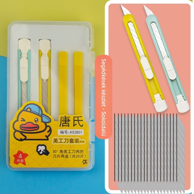 Vágóeszközök készlet gravírozó késsel és PVC alapú vágófelülettel — Vágó kés, PVC alap, Nettó tömeg 0.15