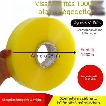Jin Da csomagoló szalag, átlátszó BOPP szalag, 1000 m hosszú, csomagoláshoz