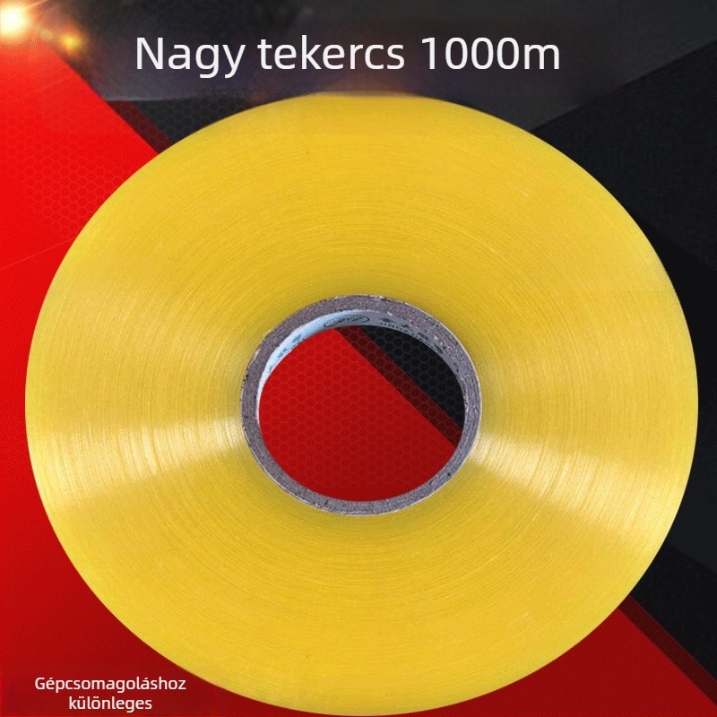 Jin Da csomagoló szalag, átlátszó BOPP szalag, 1000 m hosszú, csomagoláshoz