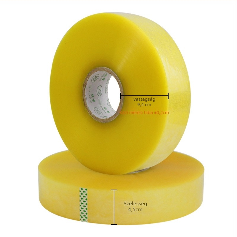 Jin Da csomagoló szalag, átlátszó BOPP szalag, 1000 m hosszú, csomagoláshoz