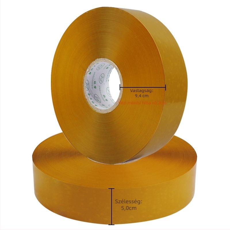 Jin Da csomagoló szalag, átlátszó BOPP szalag, 1000 m hosszú, csomagoláshoz