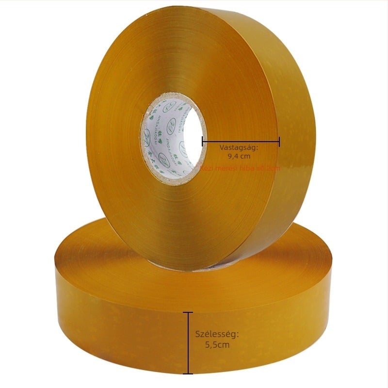 Jin Da csomagoló szalag, átlátszó BOPP szalag, 1000 m hosszú, csomagoláshoz