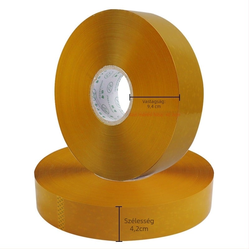 Jin Da csomagoló szalag, átlátszó BOPP szalag, 1000 m hosszú, csomagoláshoz