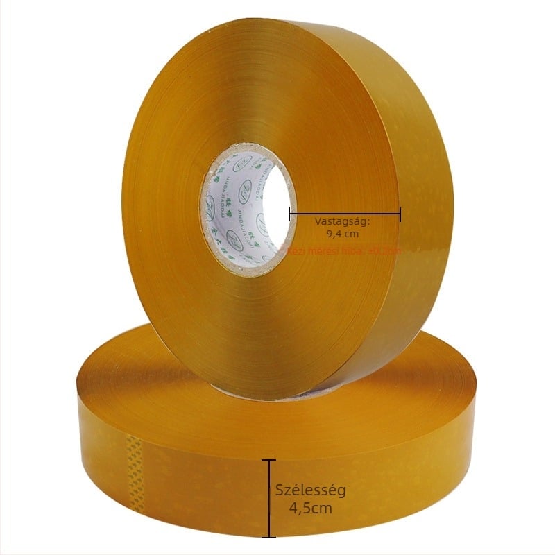 Jin Da csomagoló szalag, átlátszó BOPP szalag, 1000 m hosszú, csomagoláshoz