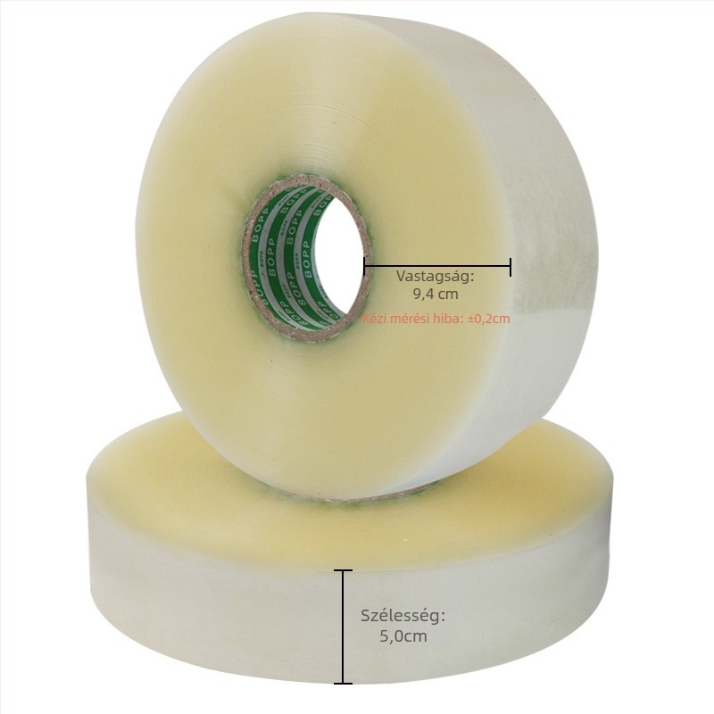 Jin Da csomagoló szalag, átlátszó BOPP szalag, 1000 m hosszú, csomagoláshoz