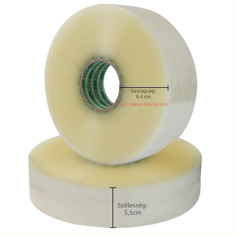 Jin Da csomagoló szalag, átlátszó BOPP szalag, 1000 m hosszú, csomagoláshoz