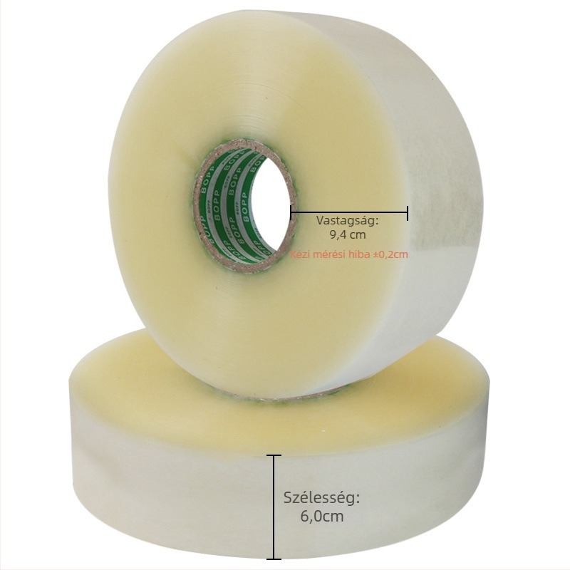 Jin Da csomagoló szalag, átlátszó BOPP szalag, 1000 m hosszú, csomagoláshoz