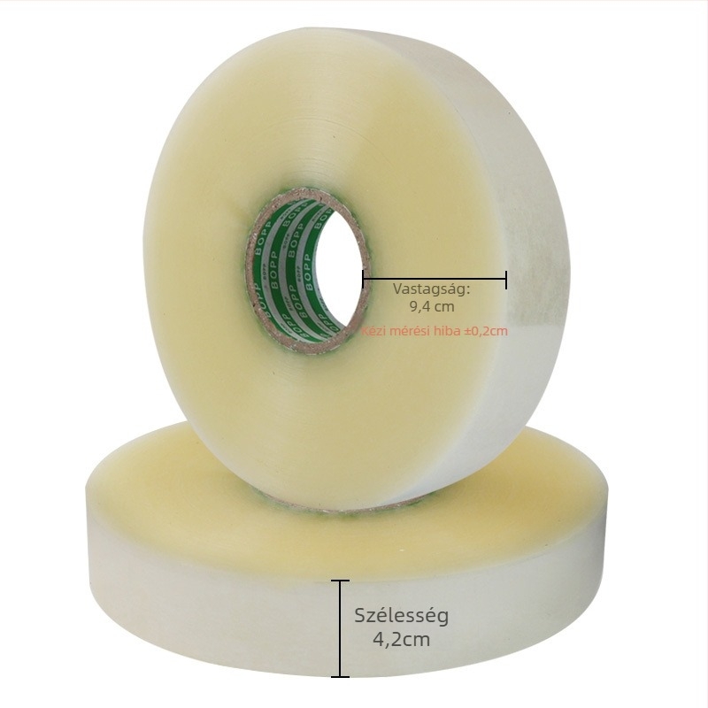 Jin Da csomagoló szalag, átlátszó BOPP szalag, 1000 m hosszú, csomagoláshoz