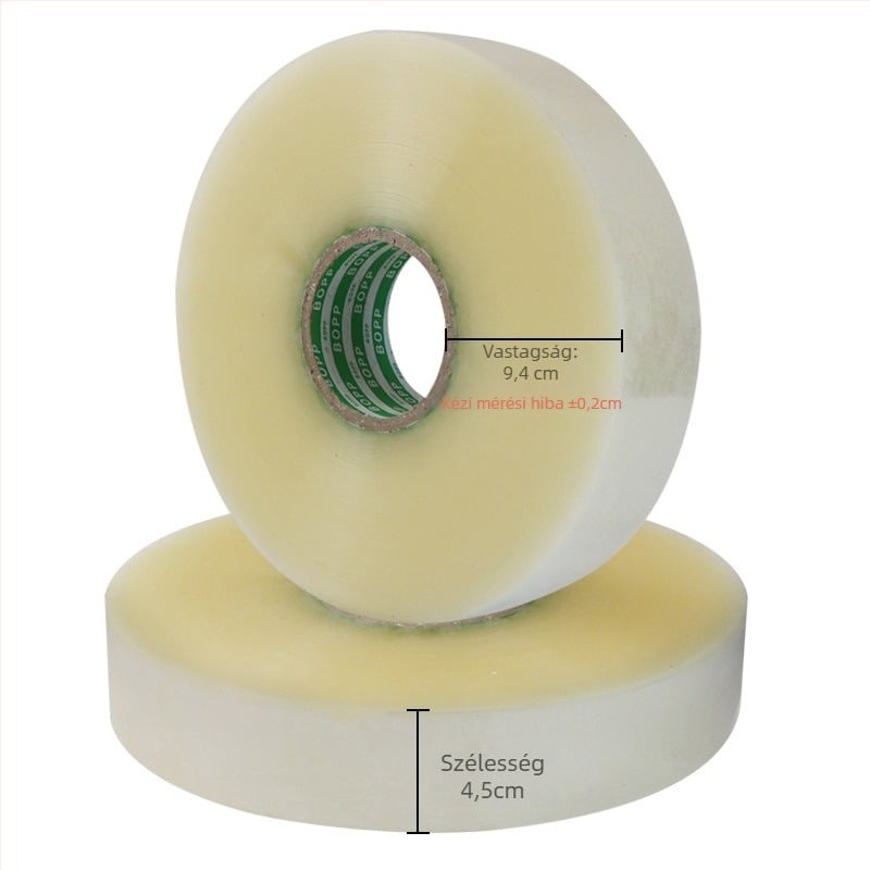 Jin Da csomagoló szalag, átlátszó BOPP szalag, 1000 m hosszú, csomagoláshoz