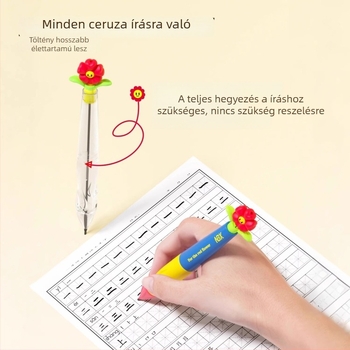 Mechanikus ceruza 1,3 mm grafittal, automatikus előrehaladás, hegyezés nélkül, tartós grafit, testtartás-korrekciós kialakítás