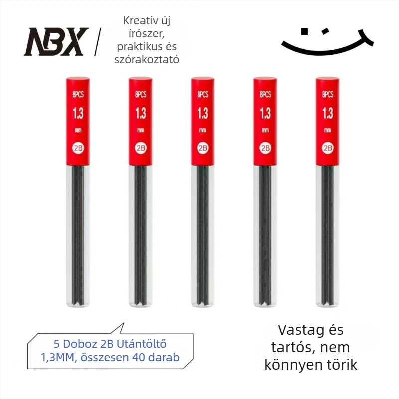 Mechanikus ceruza 1,3 mm grafittal, automatikus előrehaladás, hegyezés nélkül, tartós grafit, testtartás-korrekciós kialakítás