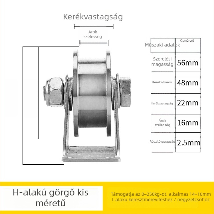 304 rozsdamentes acél tolóajtó görgőcsapágy; nehéz teher; U-alakú horny; H-track görgő