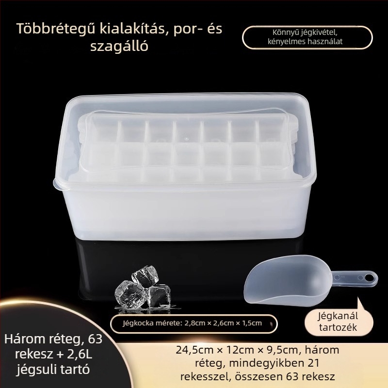 PP anyagú jégkocka forma, 32 üreggel, élelmiszer-minőségű, könnyen kiemelhető