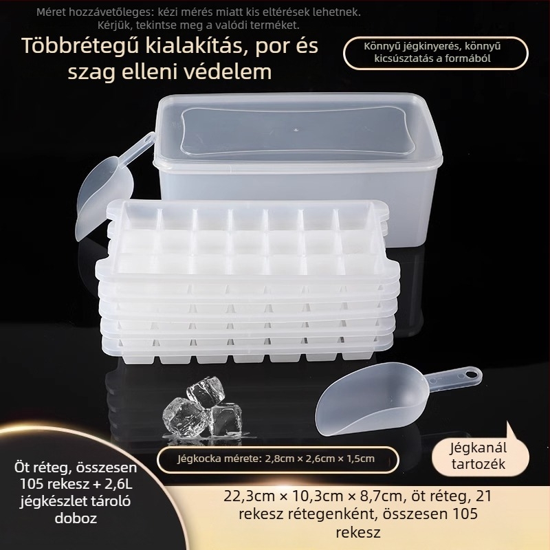 PP anyagú jégkocka forma, 32 üreggel, élelmiszer-minőségű, könnyen kiemelhető